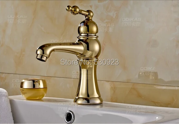 

New Arrival US Free Shipping Wholesale And Retail Golden Finished Bathroom Basin Sink Faucet Mixer Tap Wall Mounted