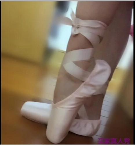 satin ballet shoes with ribbons