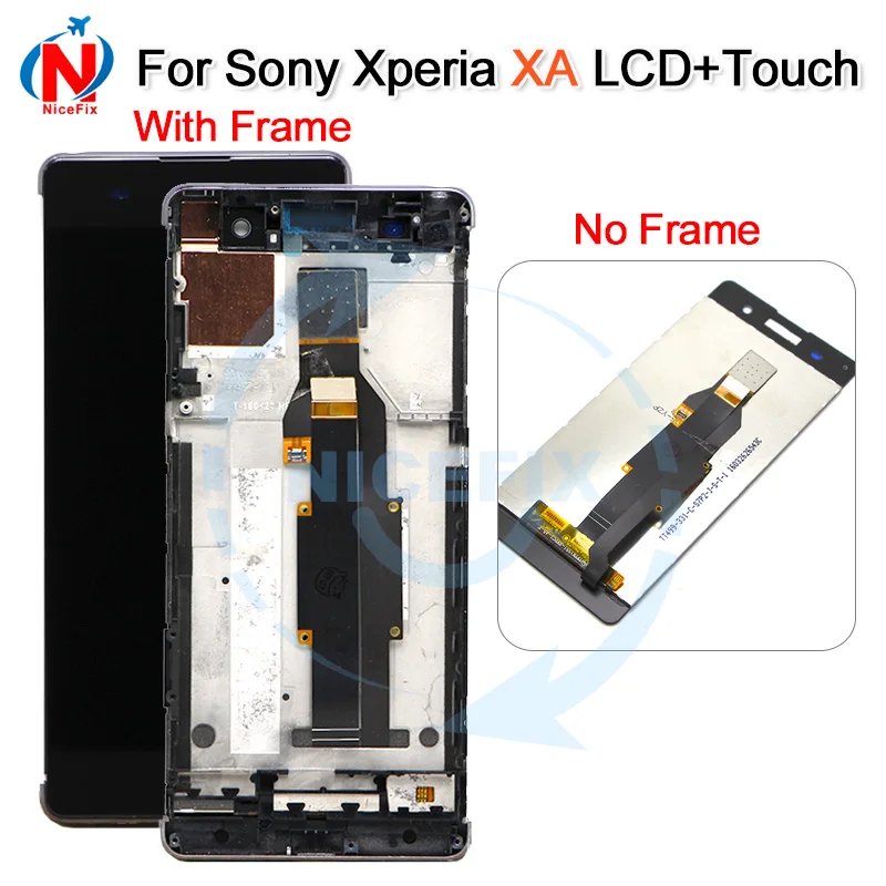 Для sony Xperia XA ЖК-дисплей кодирующий преобразователь сенсорного экрана в сборе с рамкой F3111 F3113 F3115 Замена для 5," sony XA lcd