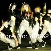 20 шт./лот хип-хоп Джаз показной свободные широкие брюки практика блестками Мотобрюки DS костюмы ночной клуб Этап одежда, 3 цвета