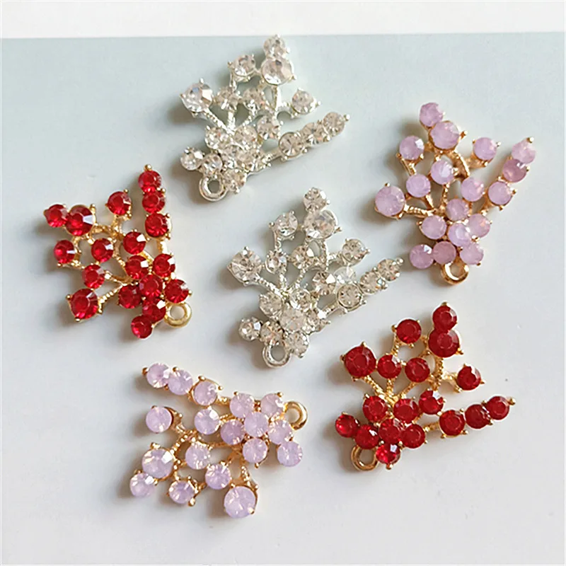 

5 pcs/lot Alloy Creative Gold Rhineston Pendant Buttons Ornaments Jewelry Earrings Choker Hair DIY Jewelry Accessories Handmade