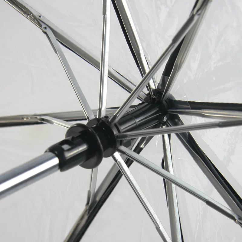 Полностью автоматический прозрачный складной зонт от солнца, дождя, ветрозащитный зонтик, тройной складной Дамский зонт на заказ с вашим логотипом