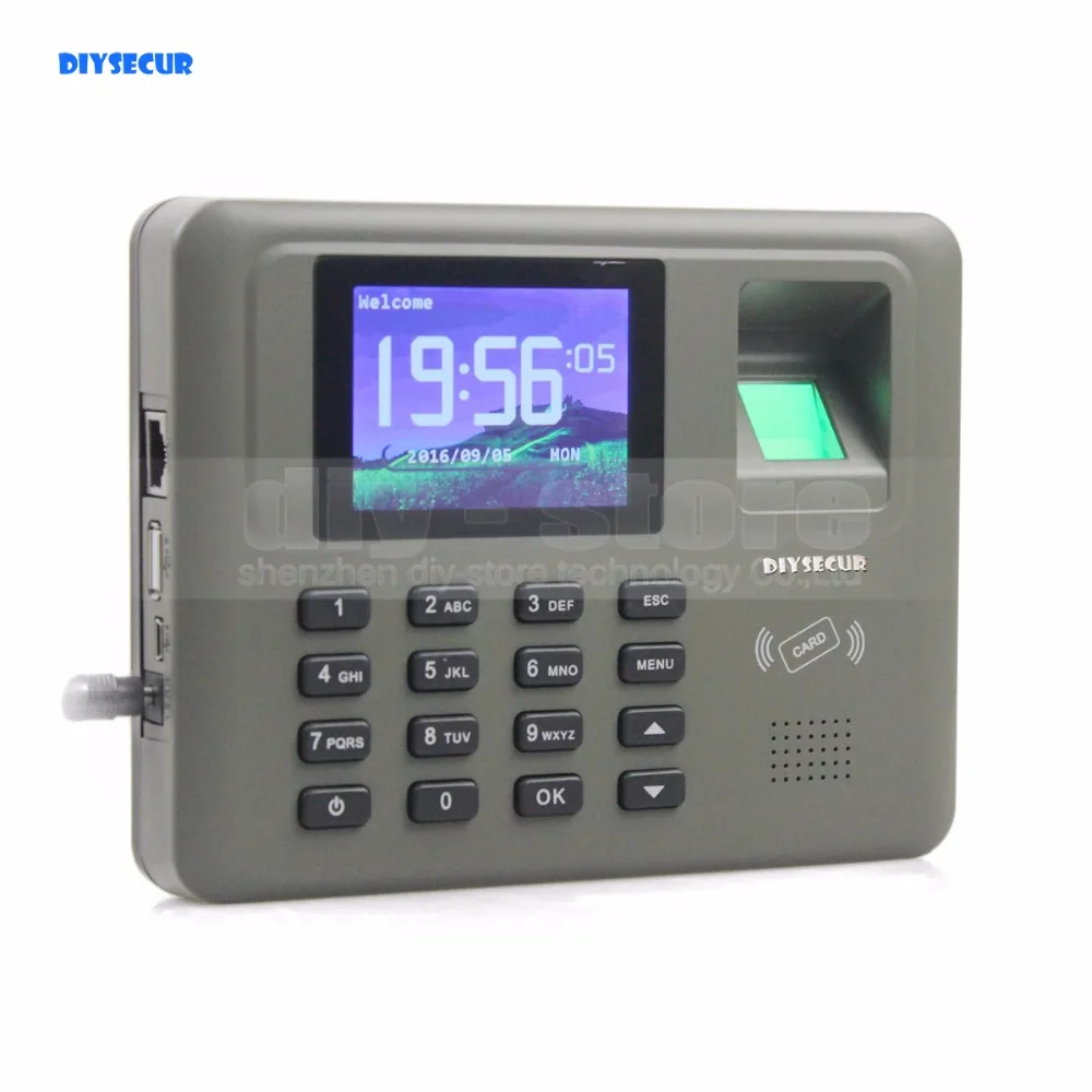 

DIYSECUR 2.8inch LCD Biometric Fingerprint Time Clock Attendance Digital Electronic Reader Machine Clock Employee Payroll