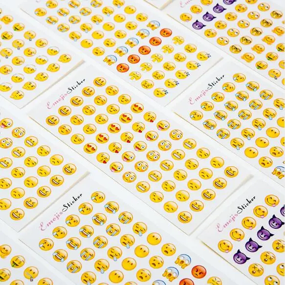 

12sets/Pack Kawaii Classic Emoji Stickers Scrapbooking Decorative Emoticon Sticker For Laptop Mobile Phone Escolar