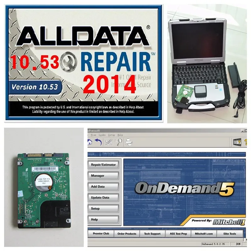 

2018 All data auto repair software alldata and mitchell software + CF30 Toughbook 4G Laptop Alldata 10.53 mitchell omdemend 2015