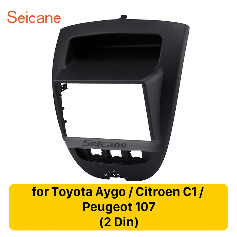 

Seicane Black 2Din Car Radio Fascia Frame Indash Cover Trim Installation Refit Kit For Toyota Aygo/ Citroen C1/ Peugeot 107