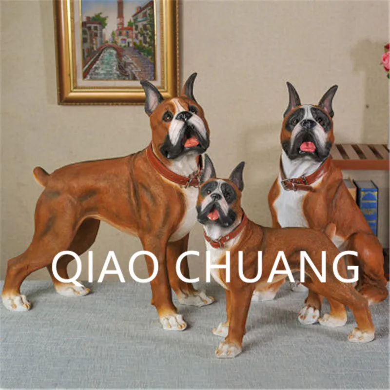 

Simulation Animal Static Model Canis Lupus Familiaris Boxer Cute Colophony Crafts Home Furnishing Articles G929