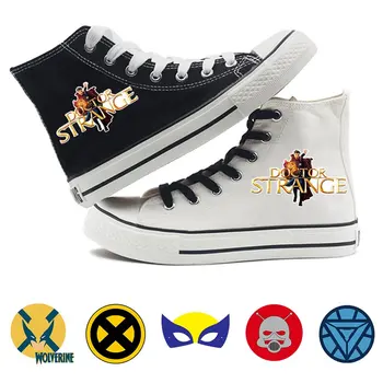 

Marvel Film Hero Iron Man Ant-Man Doctor Strange Cartoon Print Casual Fashion Classic High Top Canvas Shoes Student A193291