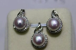 

Miss charm Jew.653 White fresh water pearl Earring 9.5mm set Alloy "Handmade"