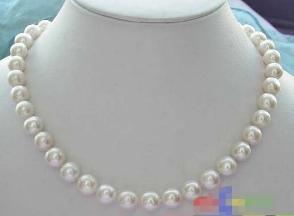 

HOT## Wholesale >>> 17" 11MM WHITE ROUND FRESHWATER CULTURED PEARL NECKLACE p1768