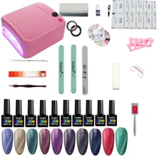 Маникюрный набор выберите 10 Цветной Гель-лак основа верхнее покрытие маникюрные наборы УФ светодиодная лампа электрическая ручка Кошка