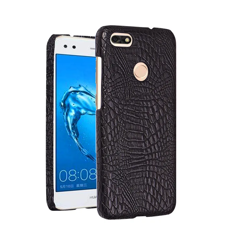 

Huawei P9 Lite Mini 2017 Case Colored Crocodile Pattern PU Leather Surface Back Cover Hard Phone Case for Huawei P9 Lite Mini