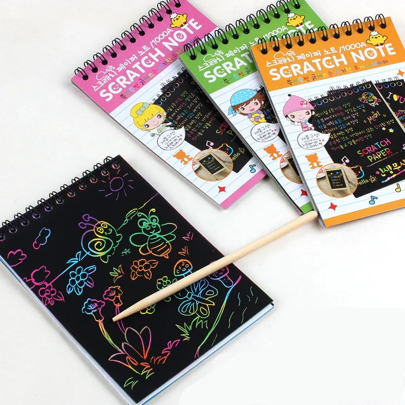 20*14cm Magic Drawing Book DIY Scratchbook Scratch Stickers Notebook