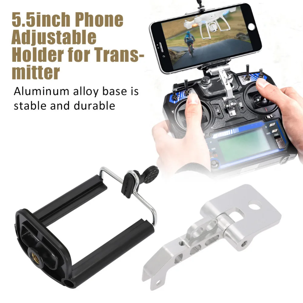 

Adjustable 5.5inch Phone Holder Clip Bracket Phone Mount Support for FlySky FS-i6 i6S Remote Controller Transmitter