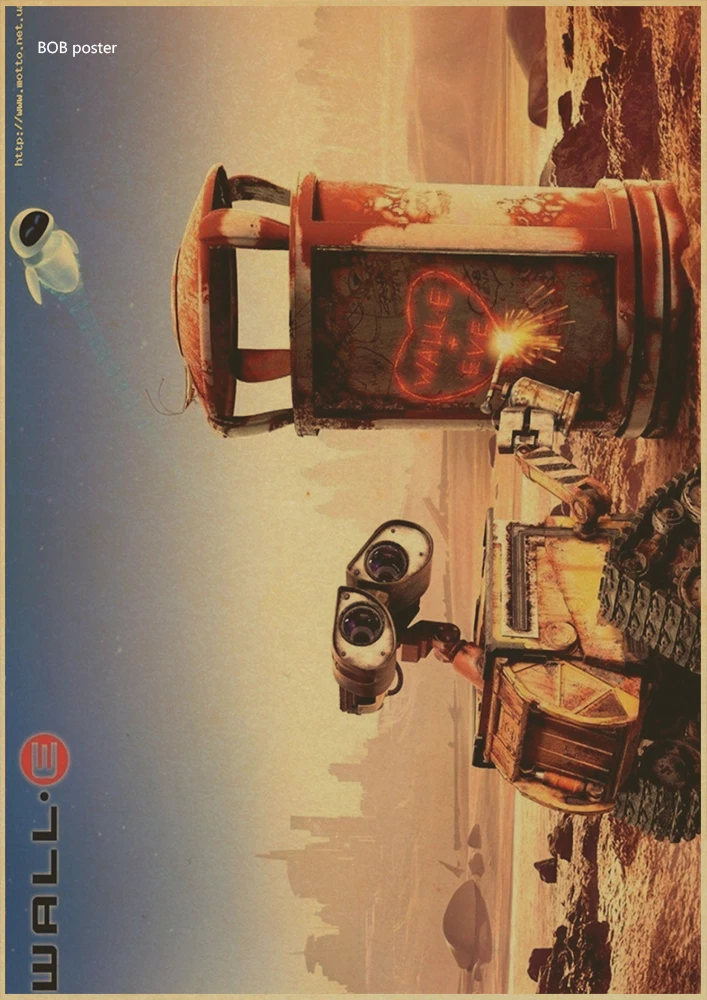 Классический мультфильм фильм история о роботах стены-e Pixar плакаты крафт-бумага наклейки бар стены стикеры Винтаж Плакат дома Decarotion