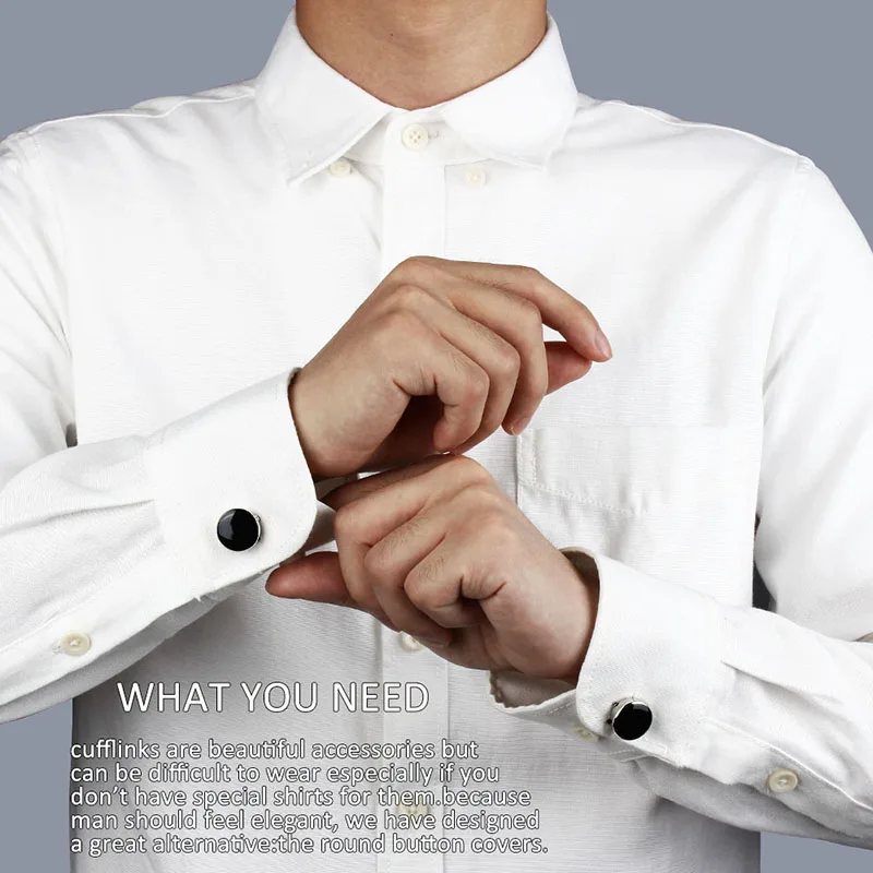 HAWSON 17 mm Enamel Button Covers,Men's French Cufflinks Bright-colored Enamel Inlaid for Men’s Regular Shirts for choosing