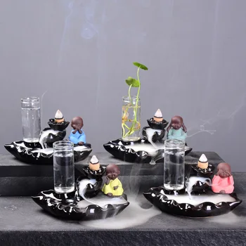 

Creative Ceramic Incense Burner Back Incense Burner Glass Hydroponic Plant Vase Home Decoration Interesting Gifts Dropshipping