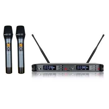 

Bolymic Dual wireless microphone karaoke system 2 X 100 Channel professional dynamic microphone for stage church meeting school