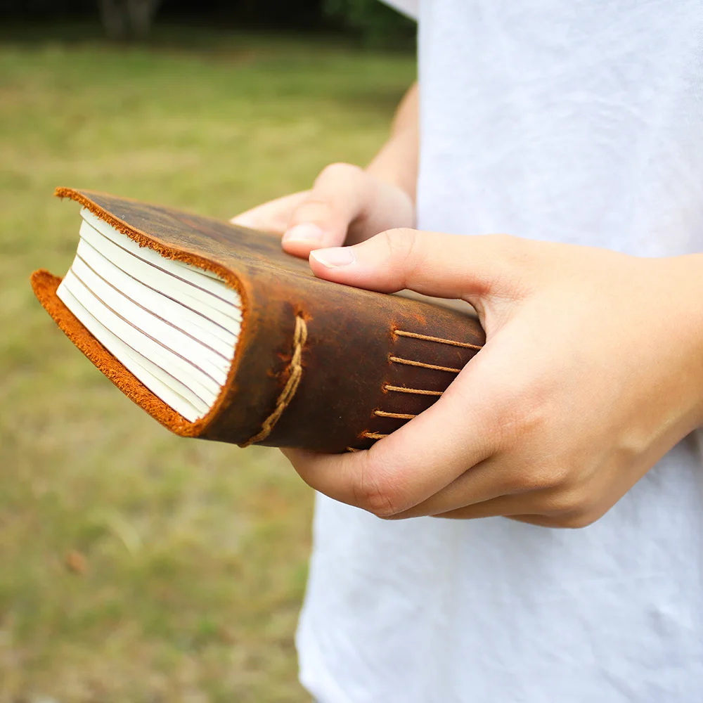 

Genuine leather handcrafted handmade Magic Book Notebook Custom Lined Leather Handbook Thickened Vintage Leather Diary