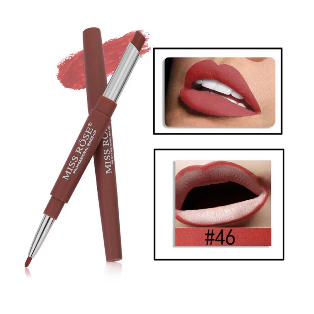 Губная помада «мисс Роуз» карандаш для губ 2 в 1 водонепроницаемый карандаш для губ розовый красный карандаш Lipliner Batom Обнаженная матовая помада#275656