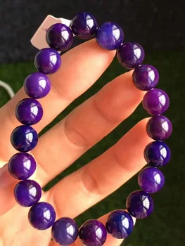 

Natural Royal Purple Sugilite Bracelets Women Lady 9.7mm Stretch Crystal Sugilite Round Bead Bracelet Certificate AAAAAA