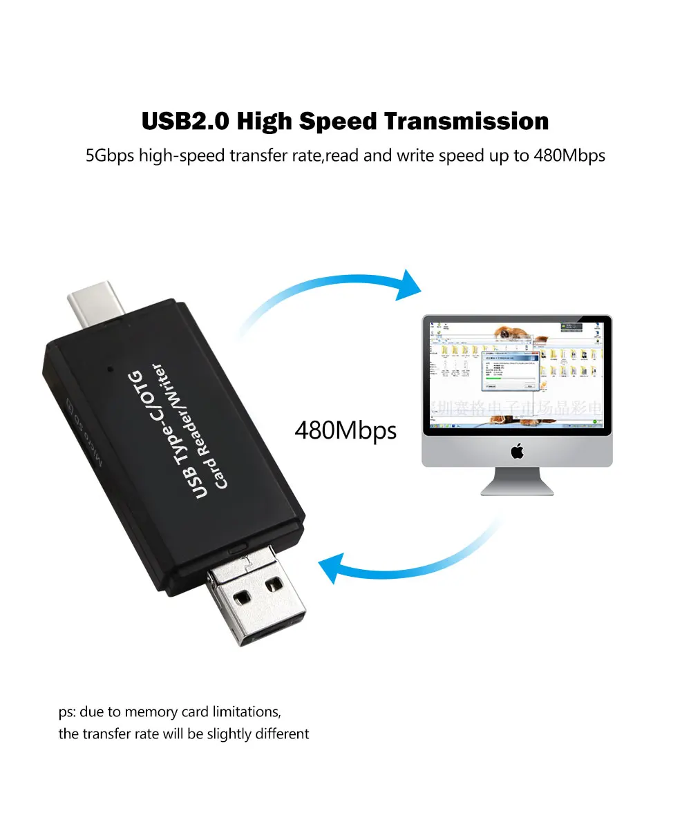 Micro SD кард-ридер высокоскоростной адаптер 3 в 1 USB/type c/otg tf адаптер usb 2,0 usb адаптер устройство для чтения Micro-SD карт