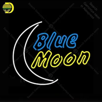 

Neon Sign for Blue Moon neon Light Sign illuminated Business Display Beer Club Sign glass Tubes Handcrafted Neon signs Fill Gas