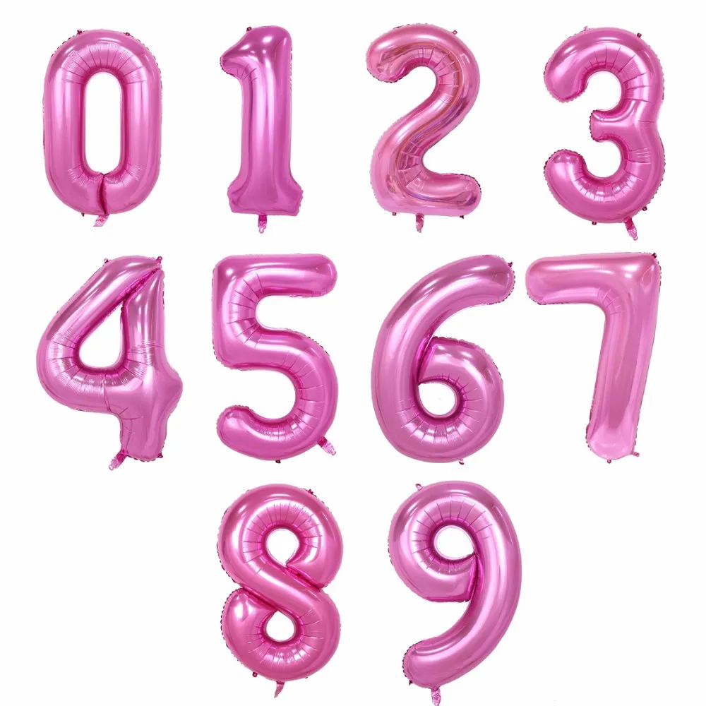 1 шт. 16, 32, 40 дюймов, розовые и синие цифры из розового золота, воздушные шары в форме цифр, Гелиевый шар из фольги, день рождения, свадьба, вечеринка, Декор, Globos