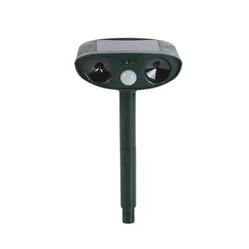 

Solar Powered Pests Repeller Ultrasonic Animal Repellent with Motion Sensor Flashing Light for Repelling Dog Cat Raccoon