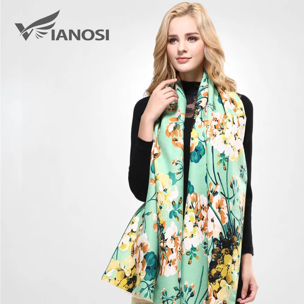 [VIANOSI] Sale Brand Winter Floral Scarf Women Wool Bufandas Warm Cashmere Winter Shawls and Scarves Woman RE051
