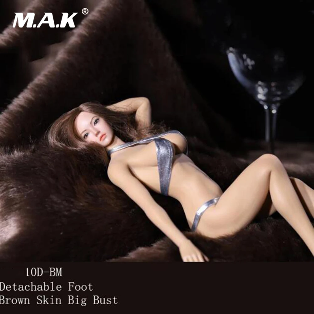 Corpo sem Emenda Boneca de Peito Médio para 1 Escala S23b Fêmea Super Flexível Figura Modelo Suntan Cor Pálida Cabeça 1 - 6 S22a 11 flexível fêmea corpo sem emenda figura modelo