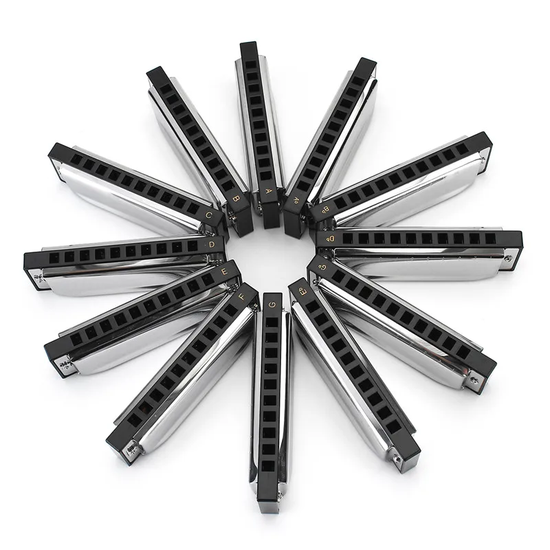 

NEW 12PCS/Set 10 Holes Blues Set 12 Keys Options Performance Harmonica ABCDEFG Ab Bb Db Eb Gb Key Music Accessory