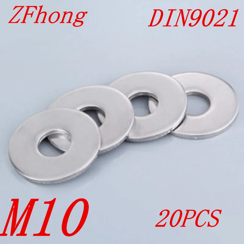 20pcs DIN9021 M10 A2 Stainless Steel Large Size Flat Washer Washersin