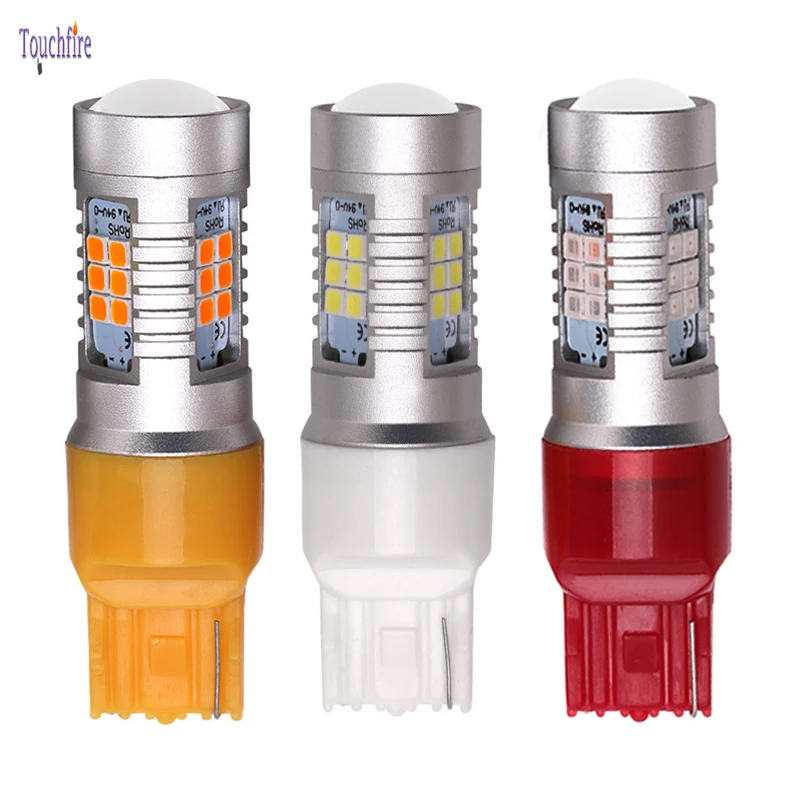 

2PCS T20 7440 W21W W21/5W LED Canbus&Error Car Bulbs Brake Reverse DRL Signal Lamp Red Amber Dropshipping For ford Skoda Golf