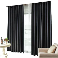 ZHH New Black font b Curtains b font Full Shade Thermal Insulated Blackout font b Curtain