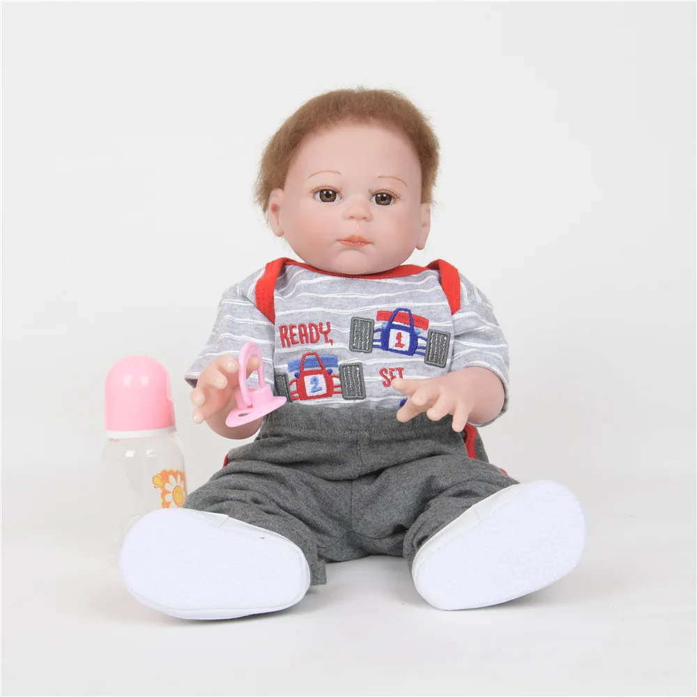 

50cm Soft Full Silicone Reborn Doll Lifelike Newborn Baby Boy Doll Toy for Children Birthday Christmas Gift