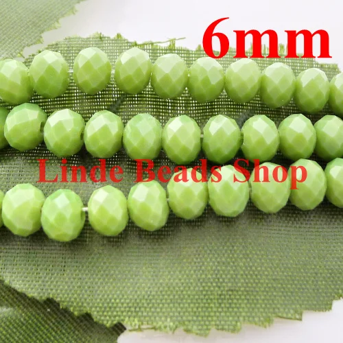 6.63USD/600pcs 6mm AAA top quality crystal glass 5040 rondelle beads olivine alabaster colour 600pcs/lot free shipping R060466 | Украшения
