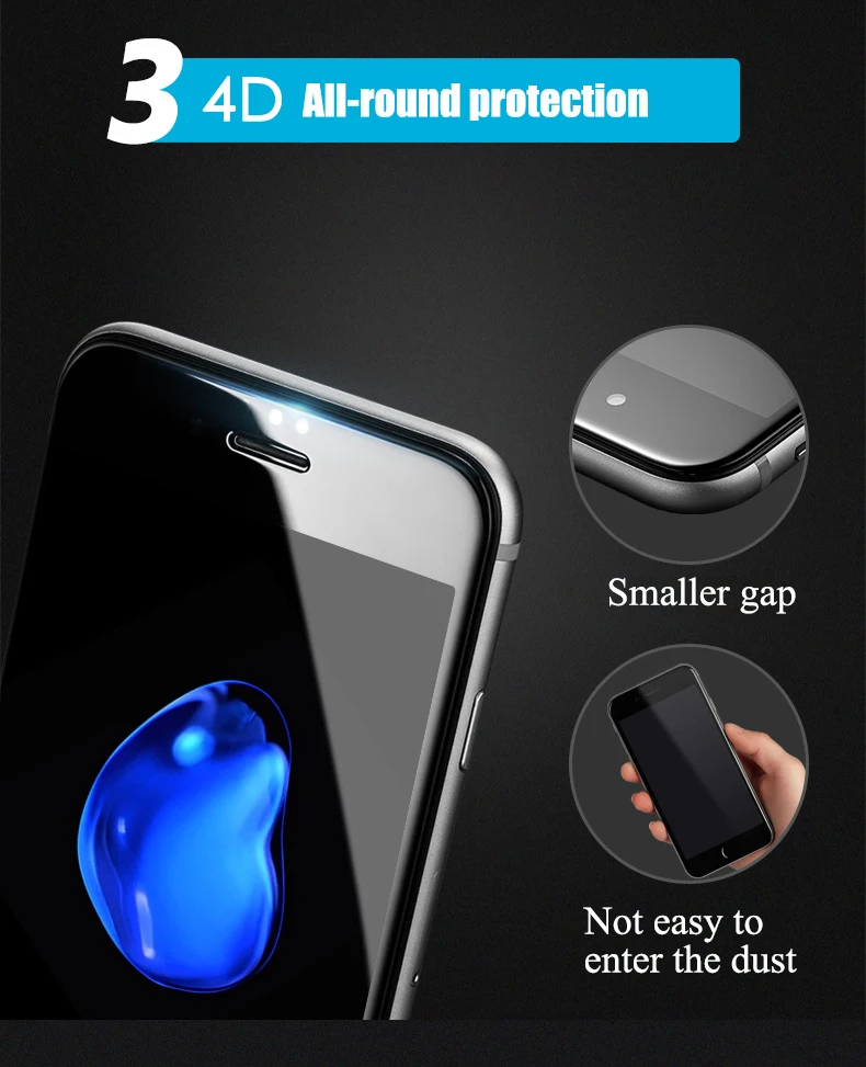 Красное, белое, черное 4D закаленное стекло для iPhone 7 Plus, полное покрытие 4D(Новинка 3D), пленка, Защитное стекло для iPhone7 edge, стекло для экрана