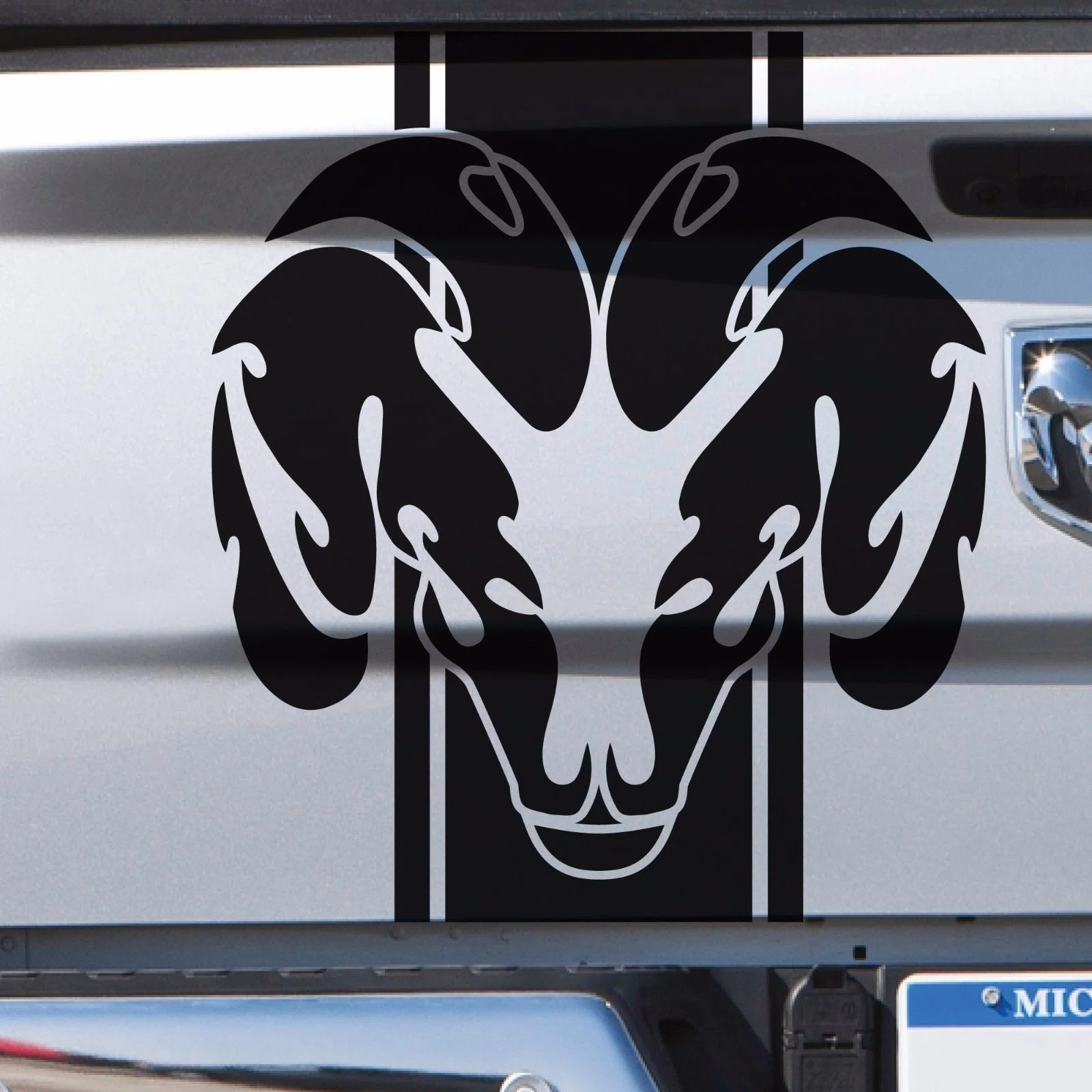 

For Set of 3 - Dodge Ram Stripe Logo Graphic Decal Sticker Side Rear Truck Bed Vinyl
