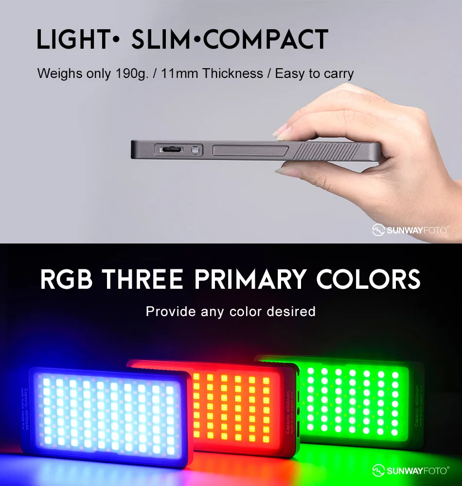 SUNWAYFOTO FL-70RGB светодиодный свет RGB цветное освещение для фотосъемки на камеру студийный свет для DSLR Vlog Youtube видео свет