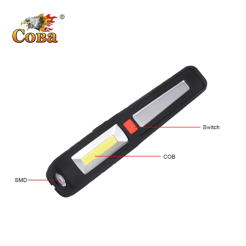 

Coba led worklight usb rechargeable with hook stand cob flood light 3 modes outdoor portable lighting plastic built in battery