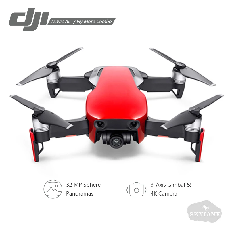 DJI Mavic Air/Mavic Air Fly More Combo drone 4K 100 Мбит/с видео 32 МП Сфера панорамы 3 оси карданный камера 4 км пульт дистанционного управления dji