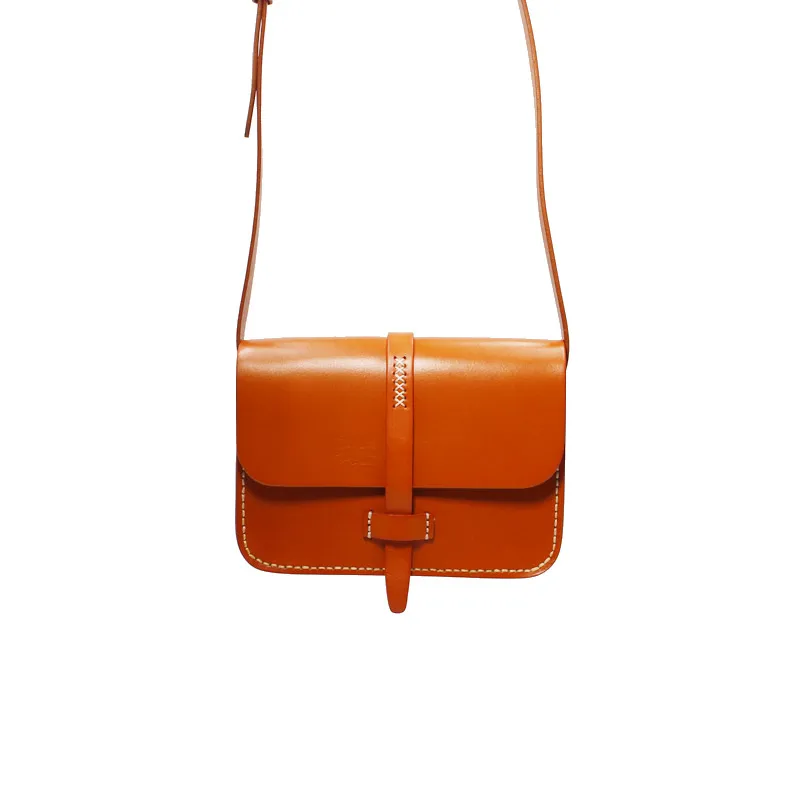 

Japan Designer Handstitched Real Cowskin Women's Small Flap Bag Female Crossbody Bag Vintage Genuine Cow Leather Girls Sling Bag