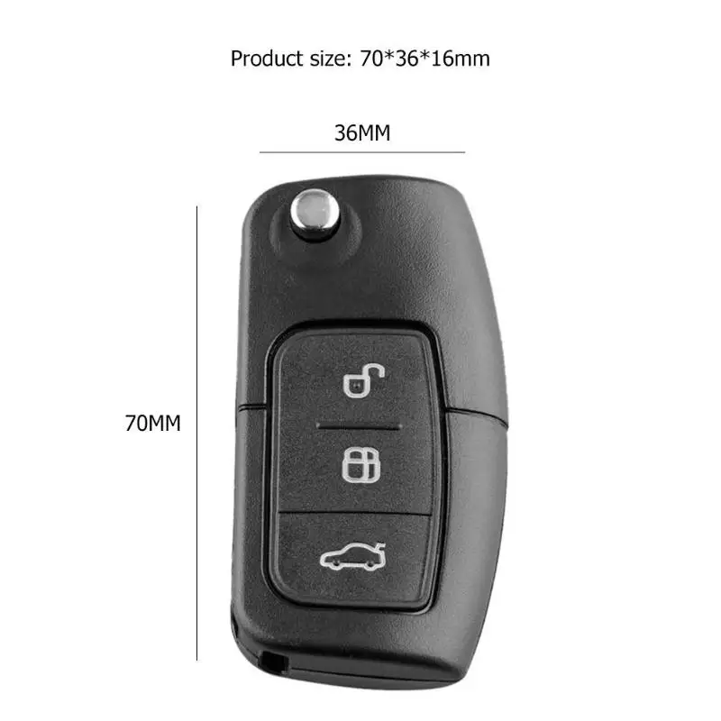 3 кнопки 433 МГц 4D63 чип Автомобильный складной пульт дистанционного управления ключ зажигания автомобиля пульт дистанционного управления для Ford Focus Mondeo Fiesta Galaxy