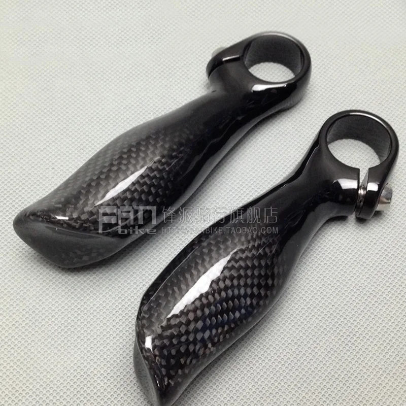 NO 3K Glossy Carbon Fiber MTB Bicycle Handlebar Bar Ends 22.2MM Mountain Bike Bar End Bicycle Parts 120g/pair