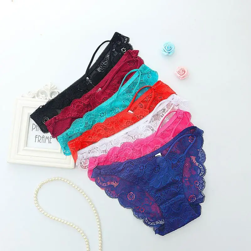 

Brand Underwear Women Lace Briefs Ultra-thin Comfort Low Waist Seamless Solid 2018 New Panties 7 Colors 1PCS