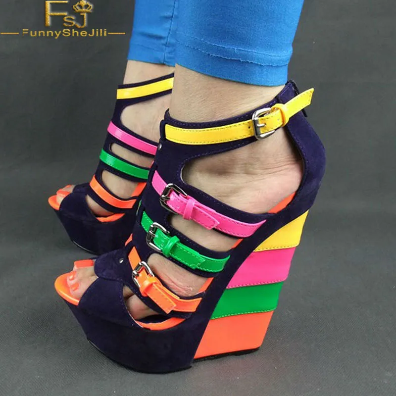 rainbow gladiator sandals