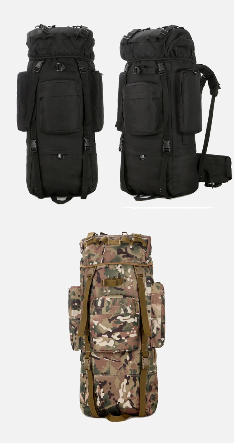 Горячая вместительный хранения прочный водонепроницаемый Оксфорд Открытый Охота Кемпинг дождевик альпинистский военный рюкзак тактический 70L