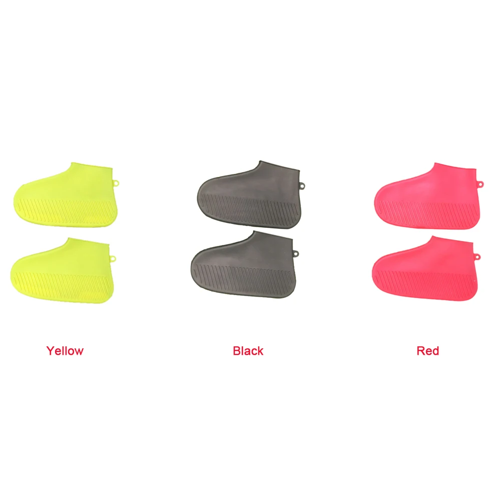 

Men Women Wear Resistant Silicone Thick Sole Travel Foot Wear Reusable Elastic Protective Non Slip Rainproof Shoe Cover 2PCS