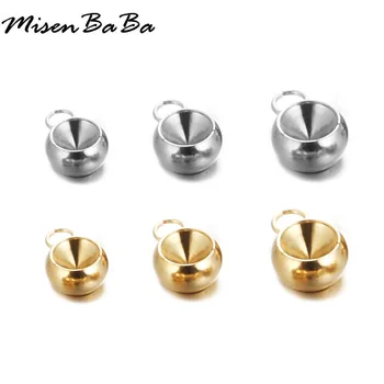 

50PCS Gold Silver Color Stainless Steel 3mm 4mm 5mm Cabochon For Jewelry DIY Making Finding Crystal Base Setting Accessories